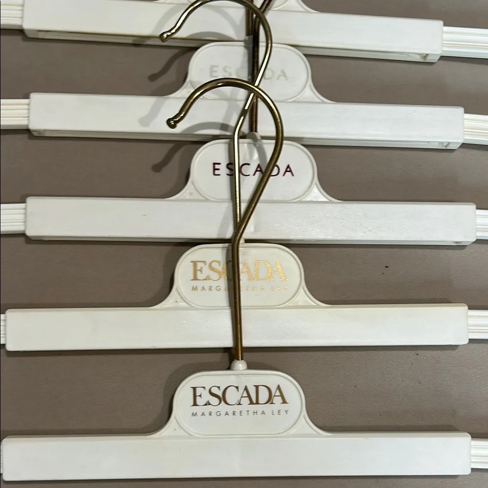 Escada White and Gold Pant Hangers Set